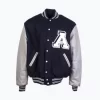 A Letter Grey Vinatge Varsity Jacket