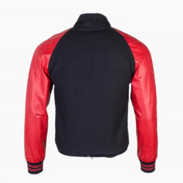 B Letter Black Red Vintage Varsity Jacket Back