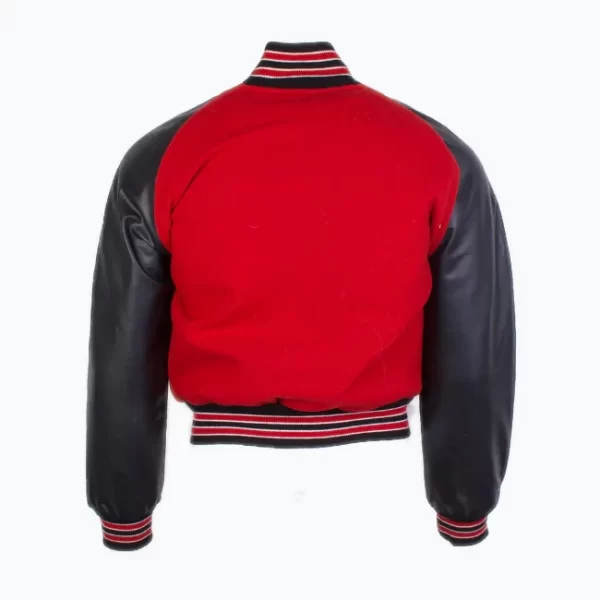 French Horn Red Vintage Varsity Letterman Jacket Back