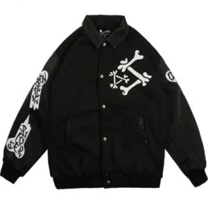 Back Bone Black Varsity Jacket