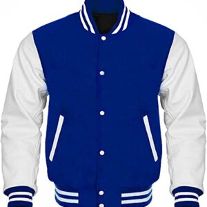 Blue White Letterman Varsity Jacket