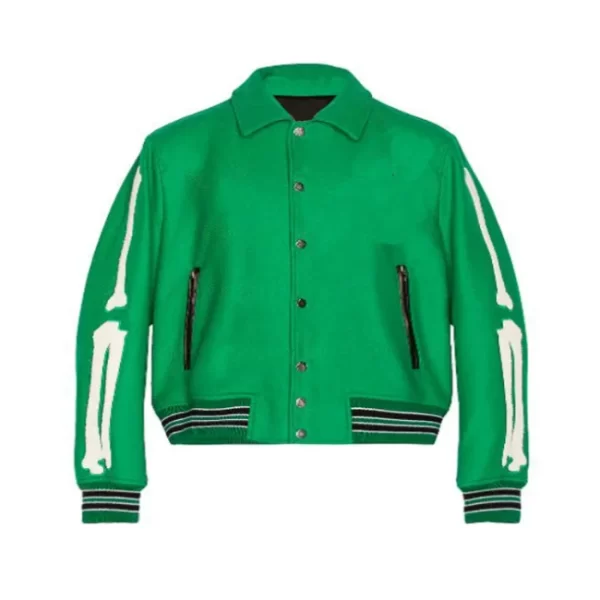 Green Amiri Bones Varsity Jacket