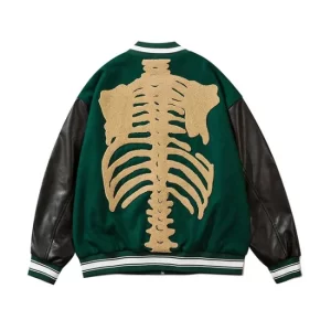 Human Rib Cage Green Bones Varsity Jacket