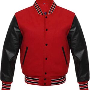 Red Black Letterman Varsity Jacket