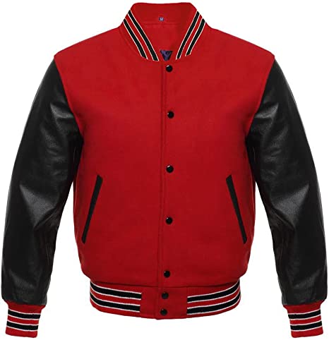 Red Black Letterman Varsity Jacket