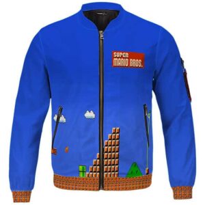Super Mario Bros 8 Bit Bomber Jacket