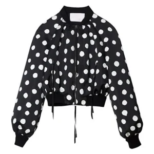 And Just Like That S1 E4 Lisa Black White Dots Bomber Jacket