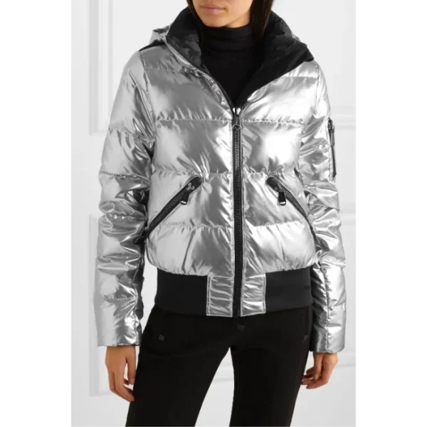 Real Housewives of Salt Lake City S2 E7 Lisa Silver Hooded Bomber Jacket front