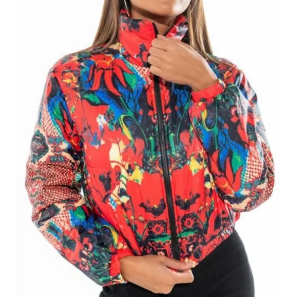 The Chi S5 E7 Tiffany Floral Bomber Jacket