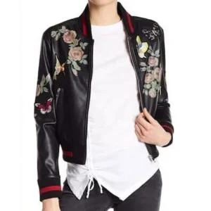 13 Reasons Why S1 E10 Jessica Davis Floral Bomber Jacket