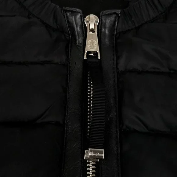 Arrow S7 E21 E22 Felicity Smoak Black Bomber Jacket with Leather Detailing