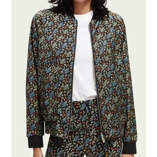 Good Trouble S4 E18 Alice Kwan Floral Bomber Jacket crop