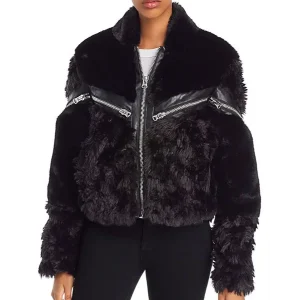 Katy Keene S1 E8 Josie McCoy Black Fur Bomber Jacket