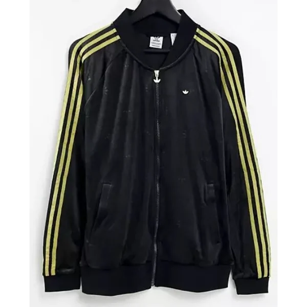 Married to Medicine S9 E8 Black Gold Striped Adidas Replica Jacket crop