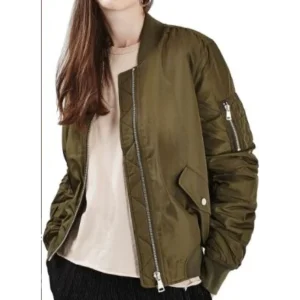 Megan Fox New Girl S6 E11 and E19 Green Bomber Jacket