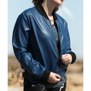 Sister Wives S17 E1 and 2 Meri Blue Leather Bomber Jacket