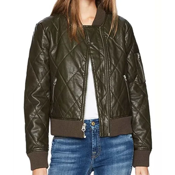The 100 S6 E3 E4 Raven Reyes Quilted Bomber Jacket crop