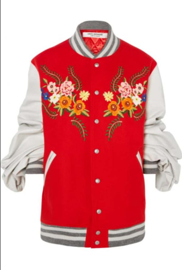The Voice S19 Gwen Stefani Red Flowers Varsity Jacket