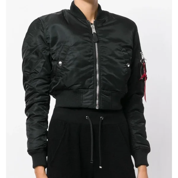 Vampire Academy S1 E1 2 3 and 4 Rose Hathaway Black Bomber Jacket crop