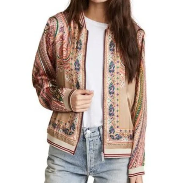 Young and Restless Apr 19 Tessa Porter Paisley Bomber Jacket crop