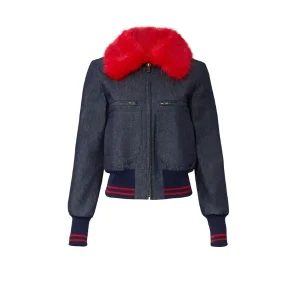 Katy Keene S1 E1 Katy Keene Fur Collar Blue Bomber jacket