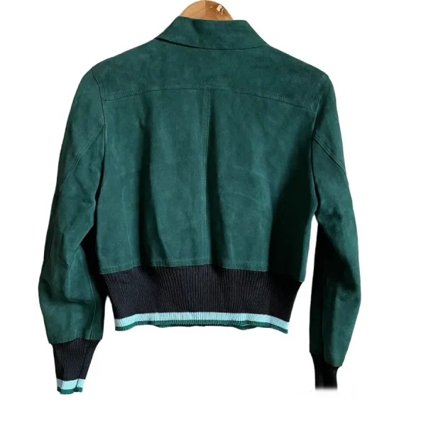Sandro Suede Green bomber jacket