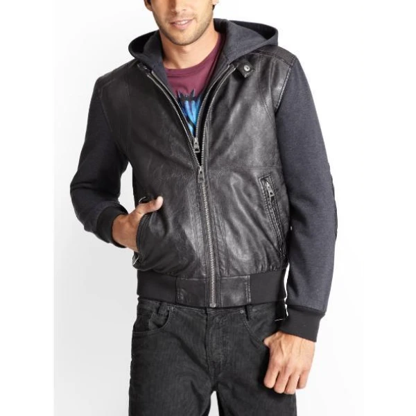 The Vampire Diaries S5 E12 Tyler Leather Hooded Bomber Jacket