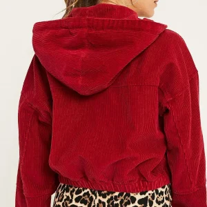 Emmerdale Aug 19 Amy Red Cropped Bomber Jacket