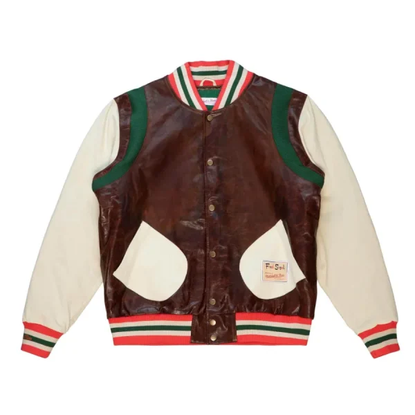9 1 1 S6 E12 Henrietta Wilson Color Block Leather Varsity Jacket