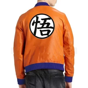 Dragon Ball Z Goku Orange Leather Bomber Jacket