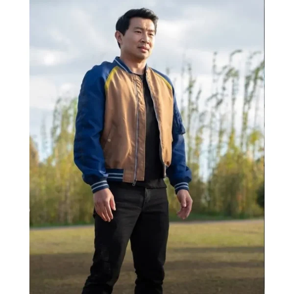 Shang Chi Blue and Beige Bomber Jacket