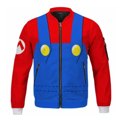 Super Mario Cosplay Costume Bomber Jacket
