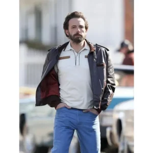 Ben Affleck The Tender Bar Brown Leather Bomber Jacket