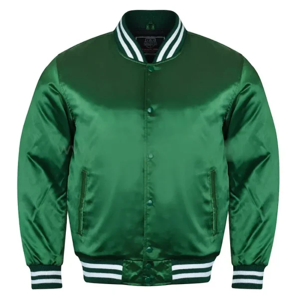 Drake Green Satin Varsity Jacket