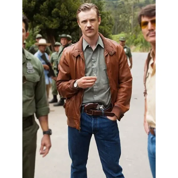 Narcos Steve Murphy Brown Leather Bomber Jacket