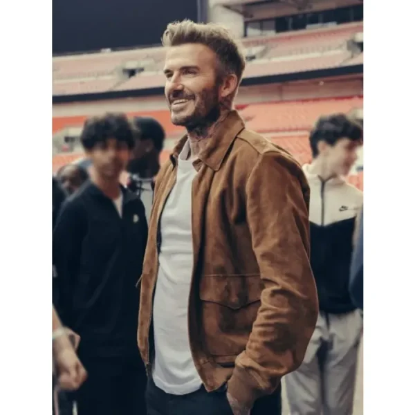 Save Our Squad David Beckham Brown Jacket