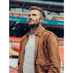 Save Our Squad David Beckham Brown Jacket