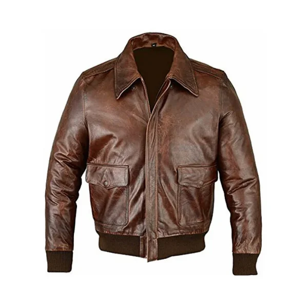 Sebastian Stan The Devil All the Time Brown Leather Jacket