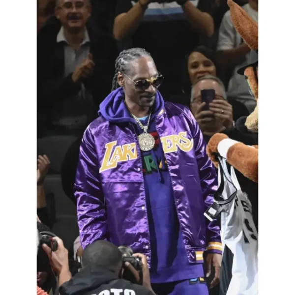 Snoop Dogg Lakers Satin Varsity Jacket