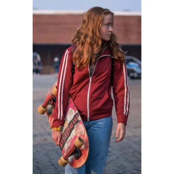Stranger Things S02 Max Mayfield Red Track Bomber Jacket