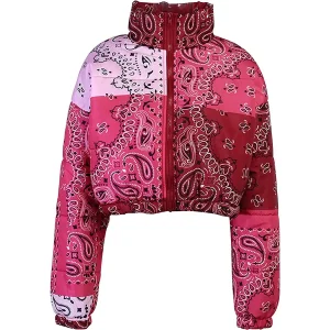 The Chi Tiffany Pink Paisley Bomber Jacket