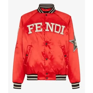 The Kid Laroi Red Fendi Varsity Jacket