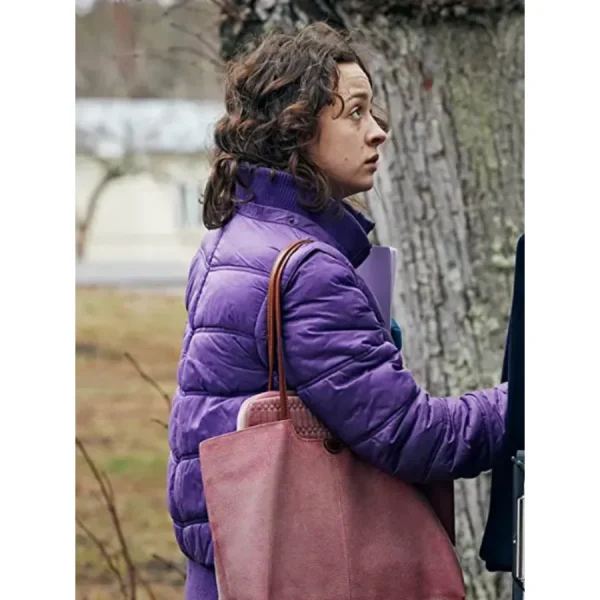 Young Royals S02 Sara Young Purple Puffer Jacket
